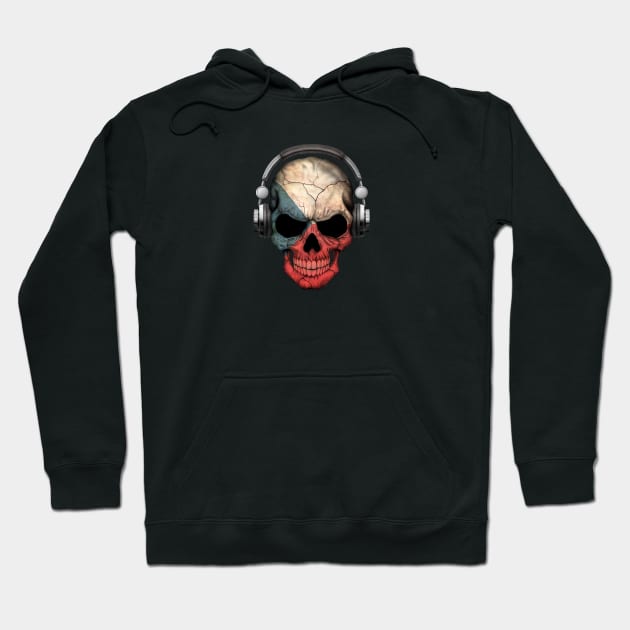 Dark Skull Deejay with Czech Flag Hoodie by jeffbartels